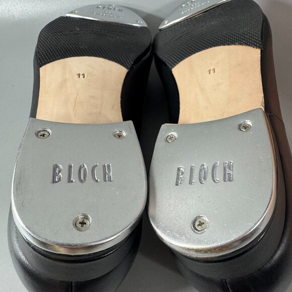 NIB Bloch Black Leather Tap Shoes Lace Up Dance with Techno Tap, Size 11 - Picture 7 of 13